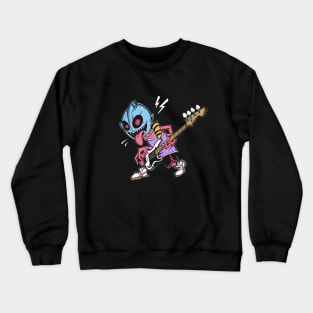 ultra man play bass Crewneck Sweatshirt